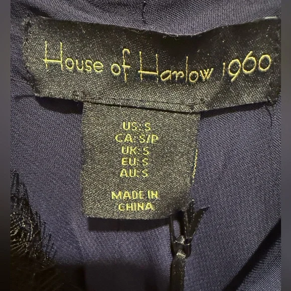 House of Harlow 1960 NWT Size S Beautiful Rich Navy & Black Lace Dress  (0633) - Picture 10 of 12